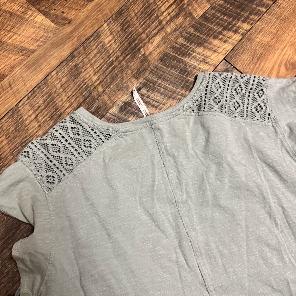 Women's Crochet Detail Top - Light Dusty Aqua - Picture 7 of 7